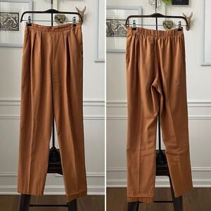 Vintage Prive Amber Color Trousers Pants Mom Fit Front Pleat 25 XS